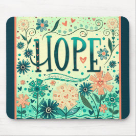 Söt Teal Blommigt hoppas inspirerande inspiration Musmatta