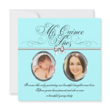 Söt Teal Blue Photo Quinceanera