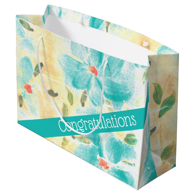 Söt Teal Flowered (Baksidan Vinklad)