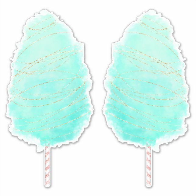 Söt teal grönt guld spun klistermärken (Framsida)