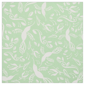 Söt Teal Mint Grönt Hummingbird Colibri Birds Tyg