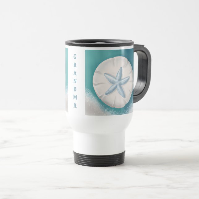 Söt Teal Starfish Personlig Beachy Resemugg (Framsida höger)