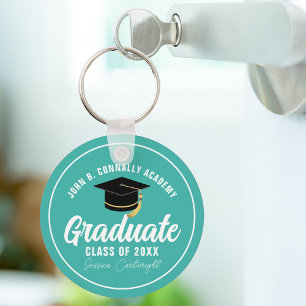 Söt Teal Student Personlig Studenten Gift Nyckelring