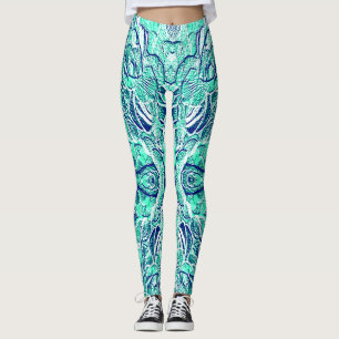 Söt teal texturerad "Ratti_Creative_Arts" Leggings