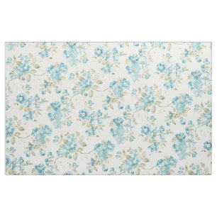Söt Teal Turcos Blommönster Vattenfärg Tyg