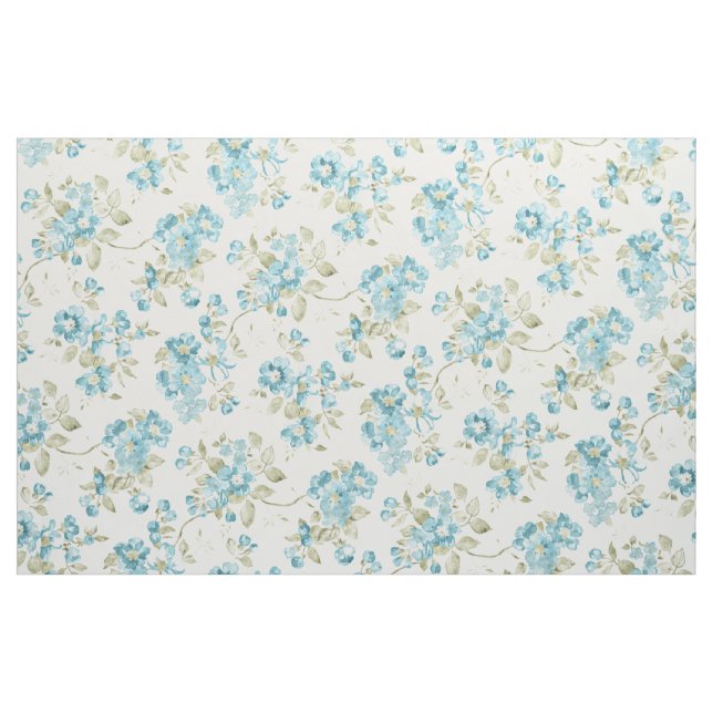 Söt Teal Turcos Blommönster Vattenfärg Tyg (Fat Quarter)