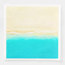 Söt Teal Vatten Ocean Shore Beach THEMET Pappersservett