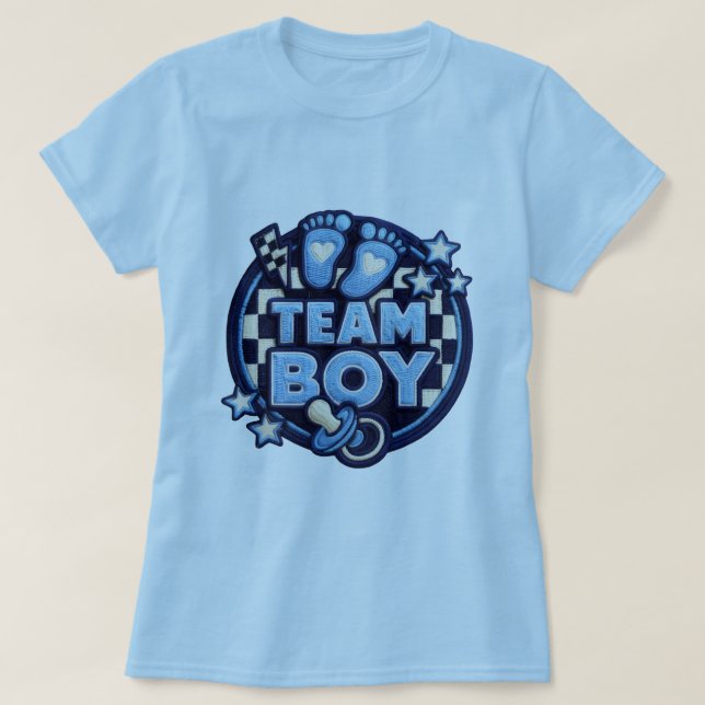 Söt Team Pojke Könsbestämning T-Shirt (Design framsida)