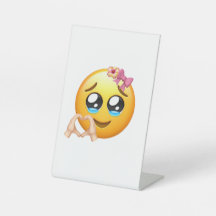 Söt teckenbordsskylt med leende emoji för kontoret
