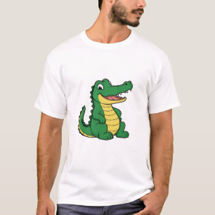 Söt Tecknad Alligator Rolig Senare Gator T-Shirt