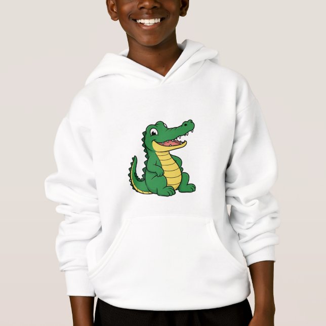 Söt Tecknad Alligator Rolig Senare Gator Tröja (Framsida)