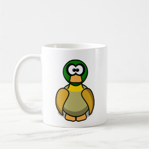 Söt tecknad anka kaffemugg