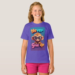 Söt Tecknad Apa Med Glasögon T Shirt