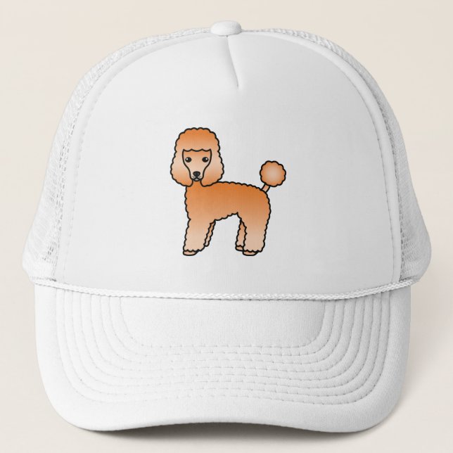 Söt tecknad apricotfärgad toy-poodle keps (Framsida)