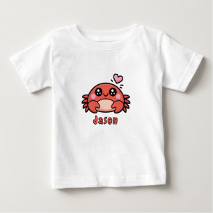 Söt Tecknad Baby Krabba Sommarlov T-Shirt