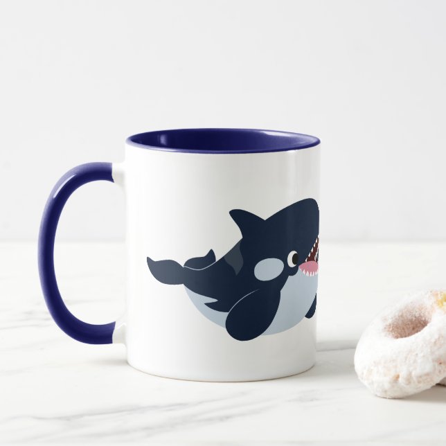 Söt Tecknad Baby Späckhuggare Kaffemugg (Med munk)