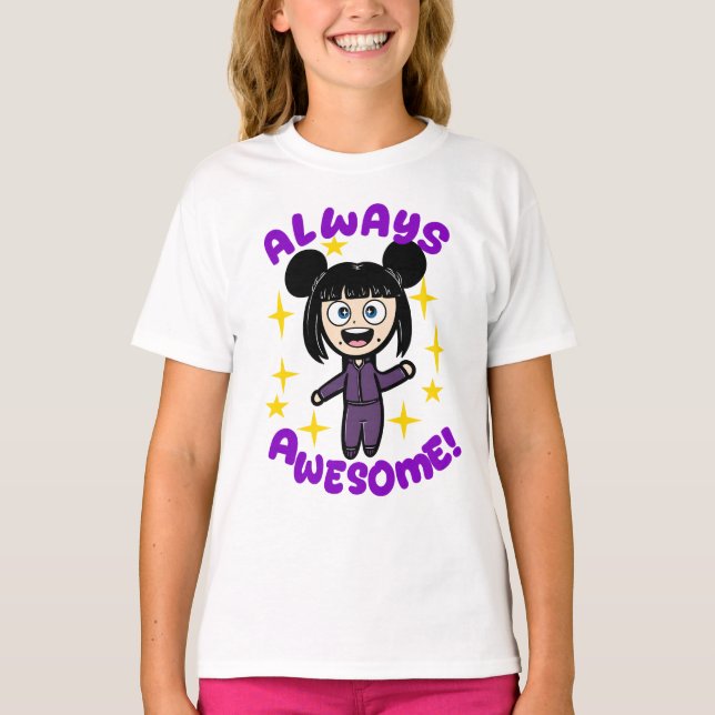 Söt Tecknad Barntröja med Stora Ögon T Shirt (Framsida)