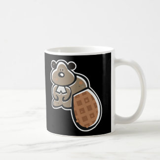 söt tecknad bäver kaffemugg