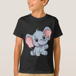 Söt Tecknad Bebis Elefant Barn T-Shirt