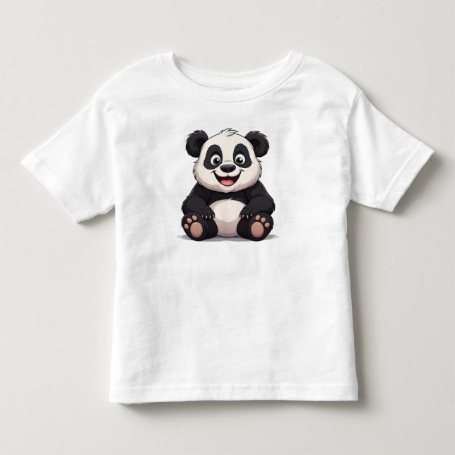Söt Tecknad Bebis Panda T Shirt (Framsida)