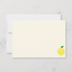 Söt tecknad citron blank krämvit anteckningskort