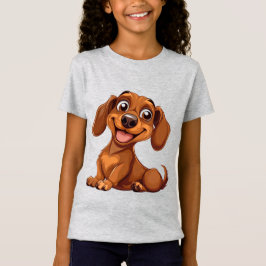 Söt Tecknad Dachshund Hund T Shirt
