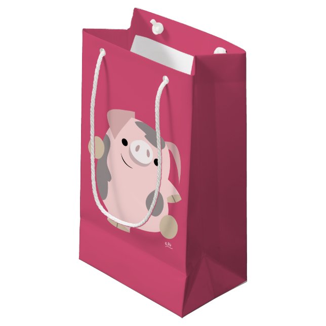 Söt tecknad dansande grispresentbag (Framsidan Vinklad)