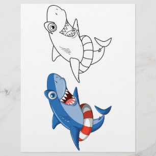 Söt tecknad delfin målarbild reklamblad