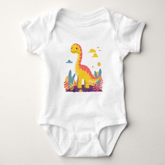 Söt Tecknad Dinosaurie – Bedårande Dino T Shirt (Framsida)