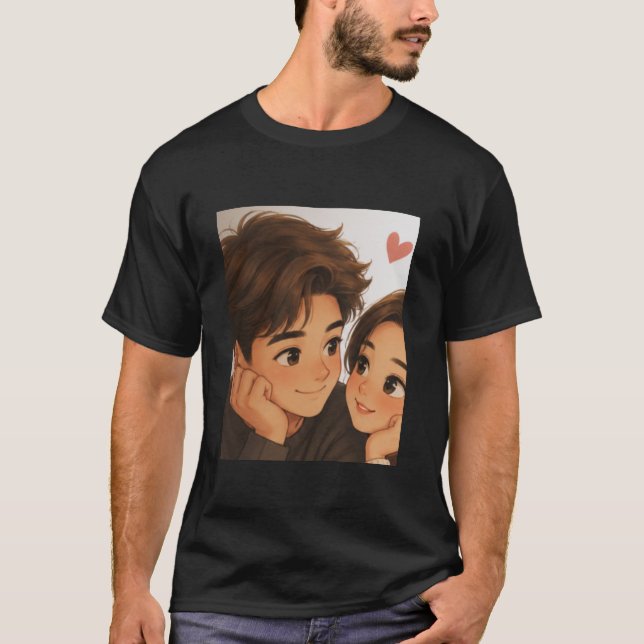 Söt Tecknad Duo  T Shirt (Framsida)