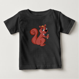 Söt tecknad ekorre med en jordnöt t shirt