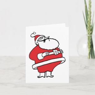 Söt tecknad film glad jultomte skrattar Ho Ho Ho Helgkort