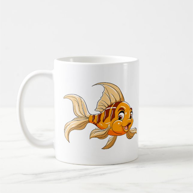 Söt Tecknad Fisk Kaffe Mugg (Vänster)
