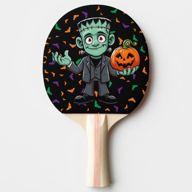 Söt, tecknad Frankensteins monster Pingisracket (Framsidan)