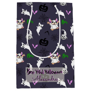 söt Tecknad Ghost Bulldog Halloween Gift Bag