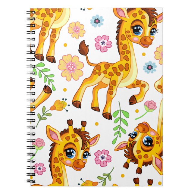 Söt tecknad giraff anteckningsbok (Framsidan)