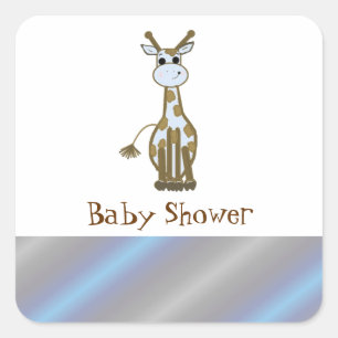 Söt Tecknad Giraff Bebis Shower Fyrkantigt Klistermärke
