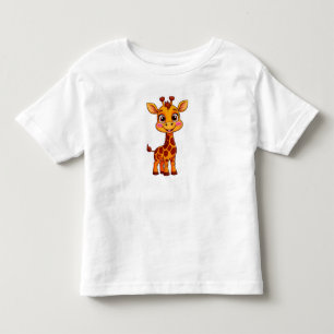 Söt tecknad giraff som står glatt t shirt