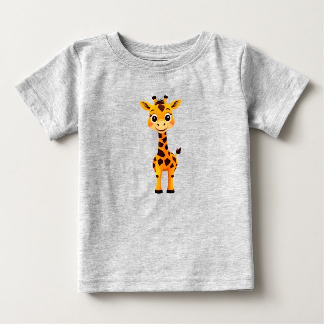 Söt Tecknad Giraff T Shirt (Framsida)