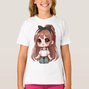 Söt Tecknad Girl T Shirt