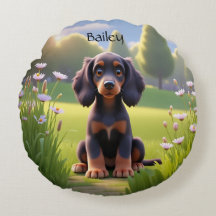 Söt Tecknad Gordon Setter Valp