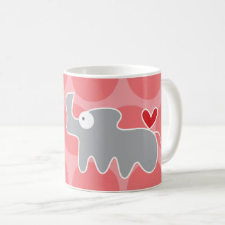 Söt tecknad grå Noshörning & Roliga prickar Barn Kaffemugg