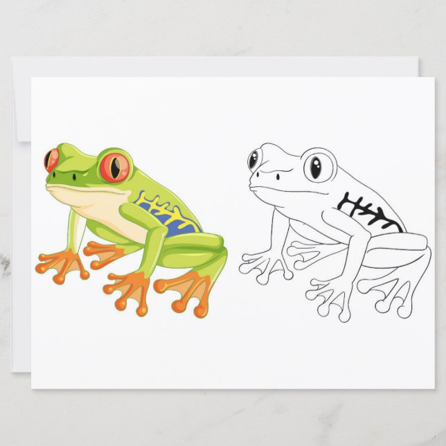 Söt tecknad groda färgläggningssida (Framsida)