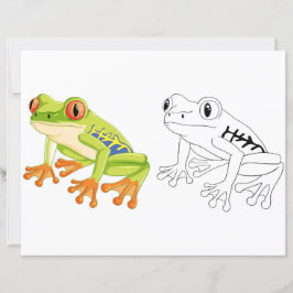 Söt tecknad groda färgläggningssida