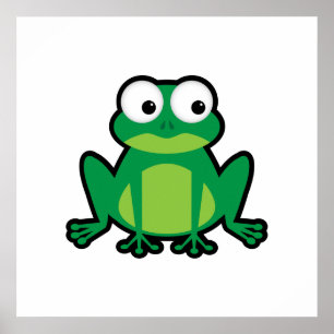 Söt Tecknad Groda Poster