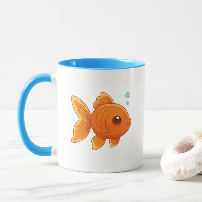Söt tecknad guldfisk mugg (Med munk)