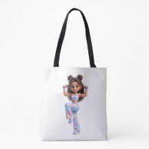 Söt Tecknad Gymnastikflicka Totebag