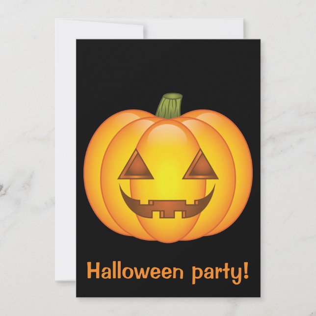 Söt tecknad Halloween-pumpa Halloween-fest Inbjudningar (Framsida)