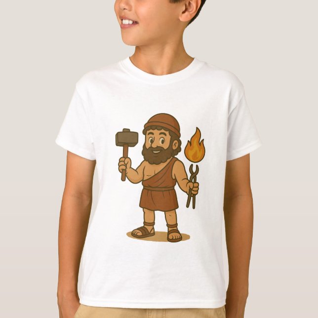 Söt Tecknad Hermes Grekisk Mytologi Barn T-Shirt (Framsida)