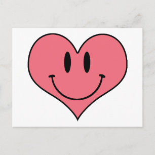 Söt tecknad hjärta Smilie Spara datum! Meddelande Vykort